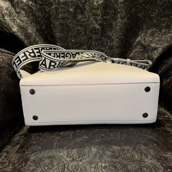 KARL LAGERFELD MAYBELLE BLACK WHITE SATCHEL TOTE CROSSBODY - Picture 7 of 11